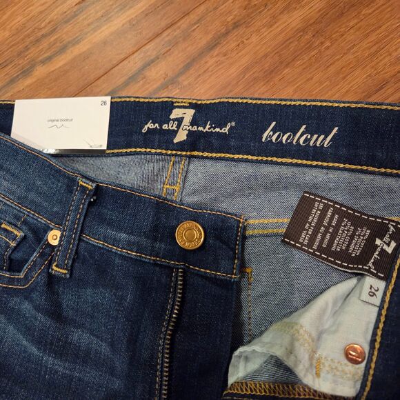 7 For All Mankind Bootcut Jeans Original Fit Low Rise Women Size 26 NWT - Picture 3 of 8